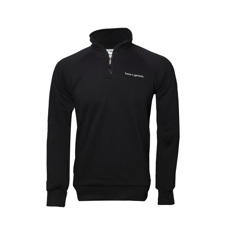 HOME IS GERMANY -MINIMALIST 1/4  ZIP – BLACK